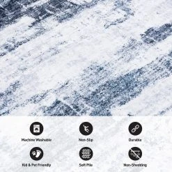 Gray 7 ft. 10 in. x 10 ft. Distressed Abstract Machine Washable Area Rug by World Rug Gallery 12 Gray 7 ft. 10 in. x 10 ft. Distressed Abstract Machine Washable Area Rug by World Rug Gallery -Shaw stor online gray world rug gallery area rugs 7020gray8x10 4f 1000