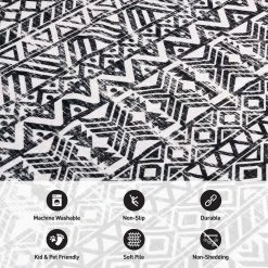 Gray 5 ft. x 7 ft. Distressed Boho Machine Washable Area Rug by World Rug Gallery 12 Gray 5 ft. x 7 ft. Distressed Boho Machine Washable Area Rug by World Rug Gallery -Shaw stor online gray world rug gallery area rugs 7022gray5x7 4f 1000