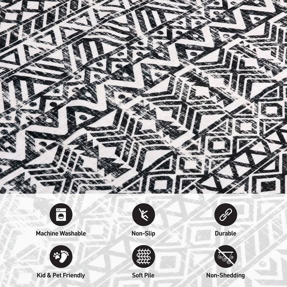 Gray 5 ft. x 7 ft. Distressed Boho Machine Washable Area Rug by World Rug Gallery 5 Gray 5 ft. x 7 ft. Distressed Boho Machine Washable Area Rug by World Rug Gallery - Image 5