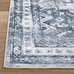 Gray 5 ft. x 7 ft. Distressed Transitional Machine Washable Area Rug by World Rug Gallery -Shaw stor online gray world rug gallery area rugs 7023gray5x7 1f 1000