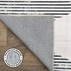 Gray 7 ft. 10 in. x 10 ft. Contemporary Geometric Stripes Machine Washable Area Rug by World Rug Gallery -Shaw stor online gray world rug gallery area rugs 7028gray8x10 66 1000