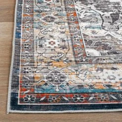 Gray 7 ft. 10 in. x 10 ft. Transitional Medallion Machine Washable Area Rug by World Rug Gallery 13 Gray 7 ft. 10 in. x 10 ft. Transitional Medallion Machine Washable Area Rug by World Rug Gallery -Shaw stor online gray world rug gallery area rugs 7029gray8x10 1f 1000