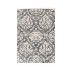 Distressed Floral Damask Bohemian Gray 5 ft. x 7 ft. Area Rug by World Rug Gallery