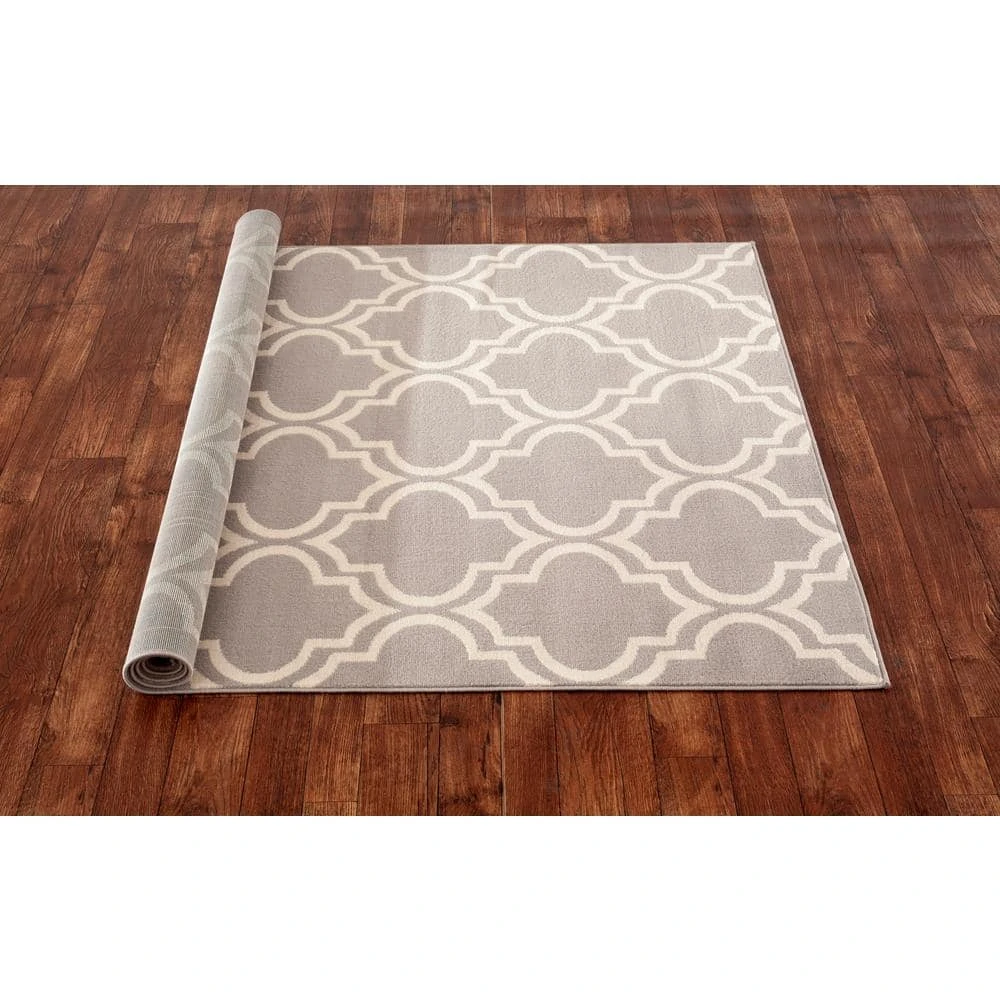 Modern Moroccan Trellis Gray 8 ft. x 9 ft. Area Rug by World Rug Gallery 3 Modern Moroccan Trellis Gray 8 ft. x 9 ft. Area Rug by World Rug Gallery - Image 3
