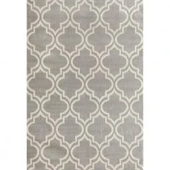 Modern Moroccan Trellis Gray 8 ft. x 9 ft. Area Rug by World Rug Gallery