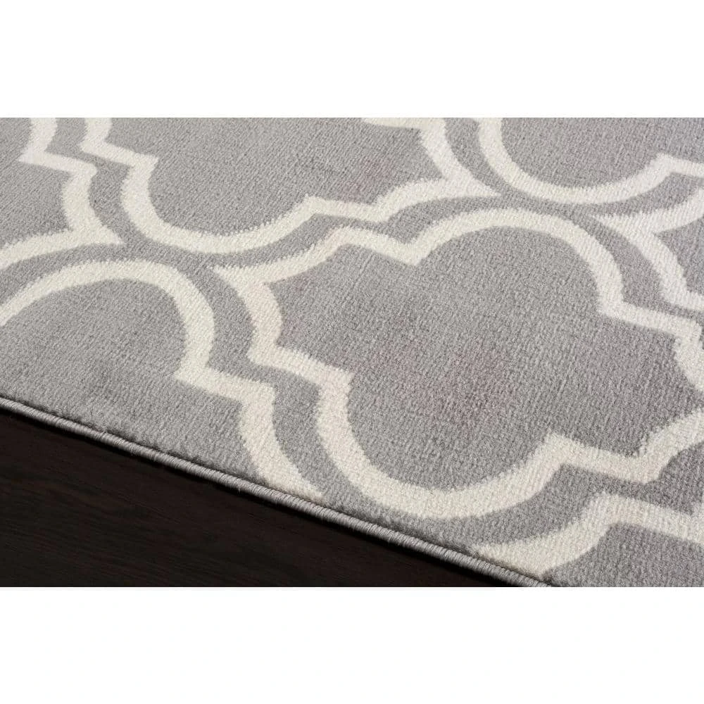 Modern Moroccan Trellis Gray 8 ft. x 9 ft. Area Rug by World Rug Gallery 6 Modern Moroccan Trellis Gray 8 ft. x 9 ft. Area Rug by World Rug Gallery - Image 6