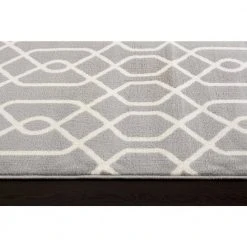 Modern Trellis Pattern Gray 8 ft. x 9 ft. Area Rug by World Rug Gallery -Shaw stor online gray world rug gallery area rugs 9105 gray 7 6 x 9 5 1d 1000