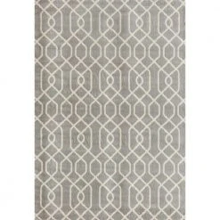 Modern Trellis Pattern Gray 8 ft. x 9 ft. Area Rug by World Rug Gallery