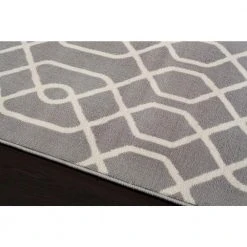 Modern Trellis Pattern Gray 8 ft. x 9 ft. Area Rug by World Rug Gallery -Shaw stor online gray world rug gallery area rugs 9105 gray 7 6 x 9 5 66 1000