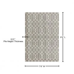 Modern Trellis Pattern Gray 8 ft. x 9 ft. Area Rug by World Rug Gallery -Shaw stor online gray world rug gallery area rugs 9105 gray 7 6 x 9 5 76 1000