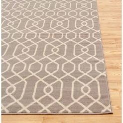 Modern Trellis Pattern Gray 8 ft. x 9 ft. Area Rug by World Rug Gallery -Shaw stor online gray world rug gallery area rugs 9105 gray 7 6 x 9 5 d4 1000