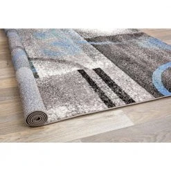 Contemporary Geometric Circles Gray 2 ft. x 7 ft. Indoor Runner Rug by World Rug Gallery 7 Contemporary Geometric Circles Gray 2 ft. x 7 ft. Indoor Runner Rug by World Rug Gallery -Shaw stor online gray world rug gallery area rugs 960gray2x8 4f 1000