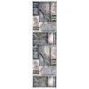 Contemporary Geometric Circles Gray 2 ft. x 7 ft. Indoor Runner Rug by World Rug Gallery