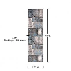 Contemporary Geometric Circles Gray 2 ft. x 7 ft. Indoor Runner Rug by World Rug Gallery 8 Contemporary Geometric Circles Gray 2 ft. x 7 ft. Indoor Runner Rug by World Rug Gallery -Shaw stor online gray world rug gallery area rugs 960gray2x8 76 1000