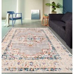 Bohemian Medallion Distressed Design Area Rug 7'10" x 10' Gray by World Rug Gallery 11 Bohemian Medallion Distressed Design Area Rug 7'10" x 10' Gray by World Rug Gallery -Shaw stor online gray world rug gallery area rugs mon832gray8x10 31 1000