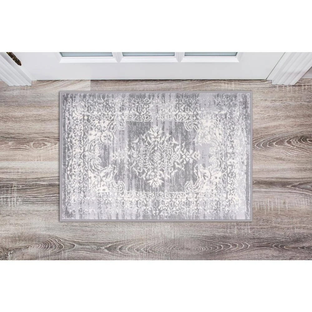 Vintage Distressed Traditional Design 2 ft. x 3 ft. Gray Area Rug by World Rug Gallery 6 Vintage Distressed Traditional Design 2 ft. x 3 ft. Gray Area Rug by World Rug Gallery - Image 6