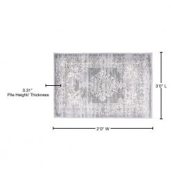 Vintage Distressed Traditional Design 2 ft. x 3 ft. Gray Area Rug by World Rug Gallery 10 Vintage Distressed Traditional Design 2 ft. x 3 ft. Gray Area Rug by World Rug Gallery -Shaw stor online gray world rug gallery area rugs mon834gray2x3 76 1000