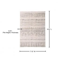 Geometric Bohemian Design 7 ft. 10 in. x 10 ft. Gray Area Rug by World Rug Gallery -Shaw stor online gray world rug gallery area rugs mon843gray8x10 76 1000