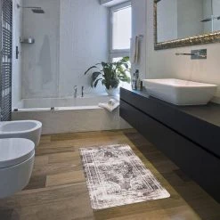 Distressed Traditional Gray 18"x30" Anti-Fatigue Standing Mat by World Rug Gallery -Shaw stor online gray world rug gallery kitchen mats 1013gray18x30 1f 1000