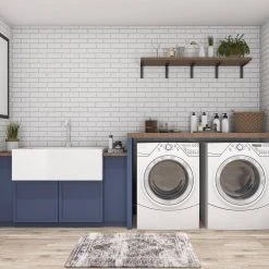 Distressed Traditional Gray 18"x30" Anti-Fatigue Standing Mat by World Rug Gallery -Shaw stor online gray world rug gallery kitchen mats 1013gray18x30 4f 1000