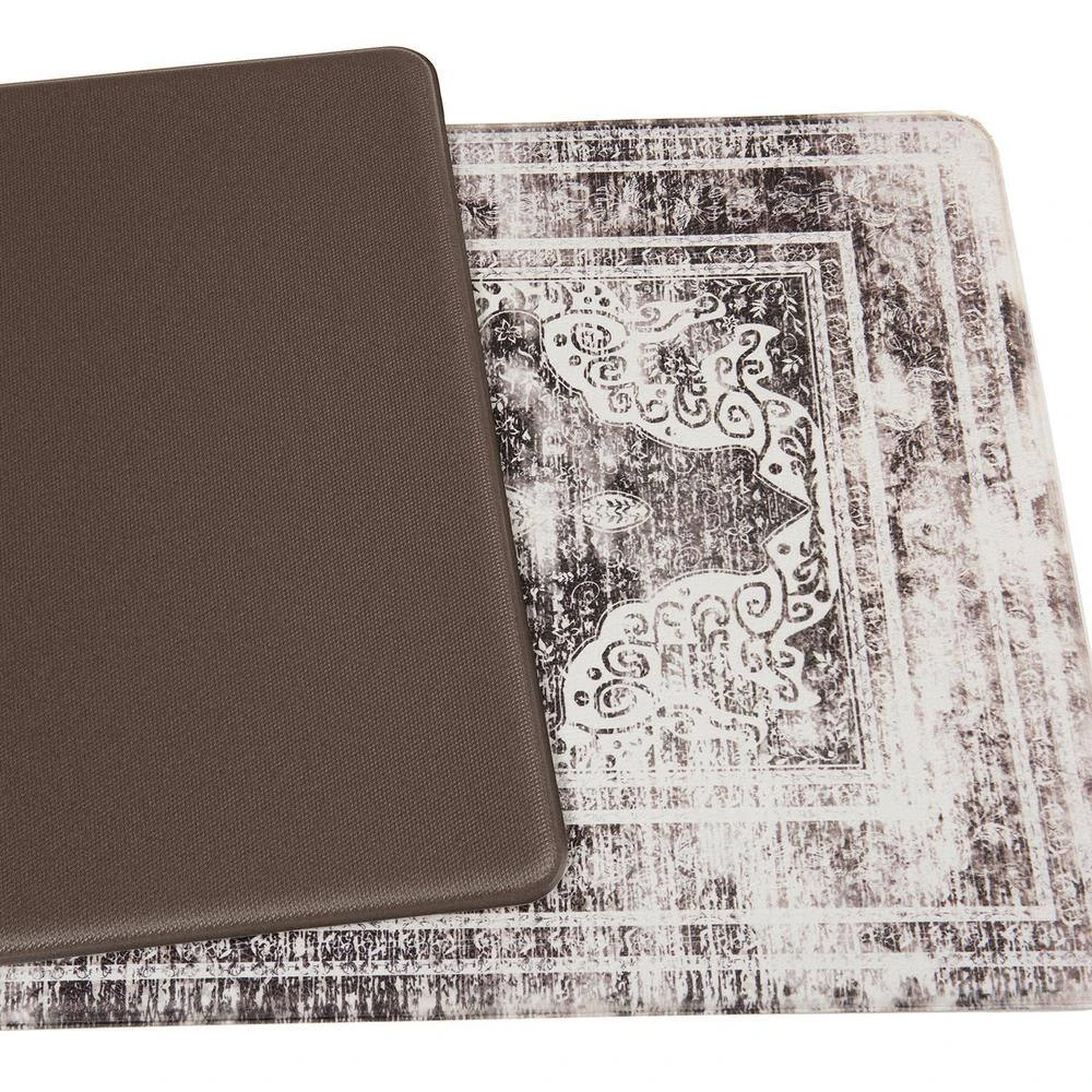 Distressed Traditional Gray 18"x47" Anti-Fatigue Standing Mat by World Rug Gallery 2 Distressed Traditional Gray 18"x47" Anti-Fatigue Standing Mat by World Rug Gallery - Image 2