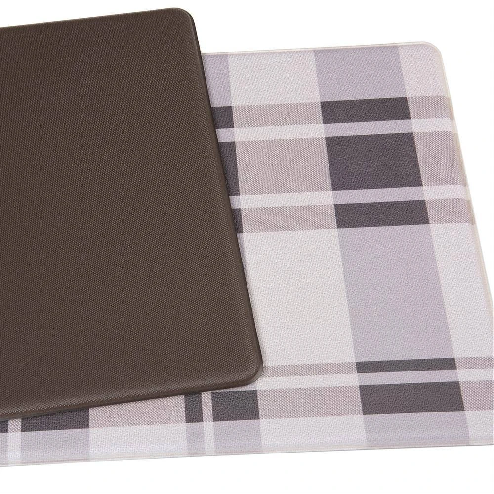 Plaid Gray 18 in. x 47 in. Anti-Fatigue Standing Mat by World Rug Gallery 2 Plaid Gray 18 in. x 47 in. Anti-Fatigue Standing Mat by World Rug Gallery - Image 2
