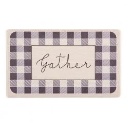 Gather Plaid Gray 18"x30" Anti-Fatigue Standing Mat by World Rug Gallery
