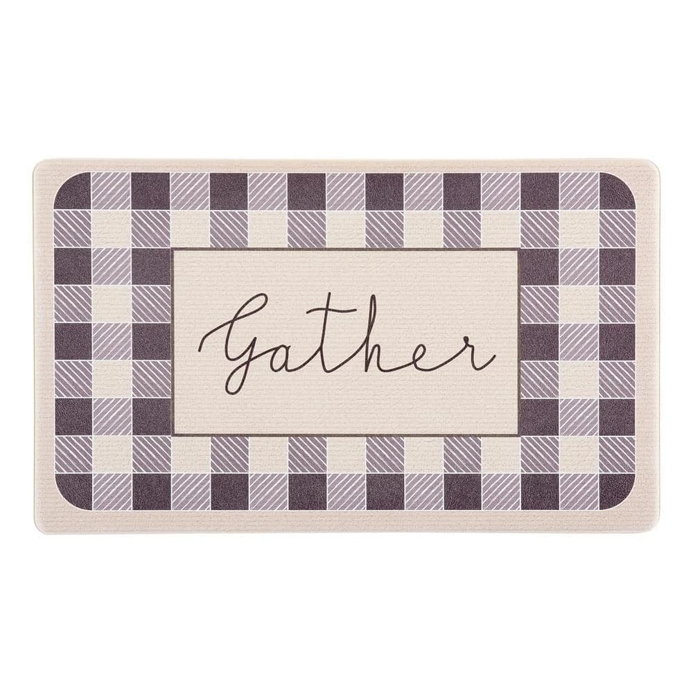 Gather Plaid Gray 18"x30" Anti-Fatigue Standing Mat by World Rug Gallery 1 Gather Plaid Gray 18"x30" Anti-Fatigue Standing Mat by World Rug Gallery