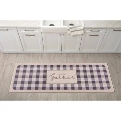 Gather Plaid Gray 18"x47" Anti-Fatigue Standing Mat by World Rug Gallery -Shaw stor online gray world rug gallery kitchen mats 1031gray18x47 4f 1000