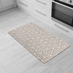 Modern Geometric Gray 18 in. x 30 in. Anti-Fatigue Standing Mat by World Rug Gallery -Shaw stor online gray world rug gallery kitchen mats 1034gray18x30 31 1000
