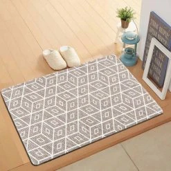 Modern Geometric Gray 18 in. x 30 in. Anti-Fatigue Standing Mat by World Rug Gallery -Shaw stor online gray world rug gallery kitchen mats 1034gray18x30 c3 1000