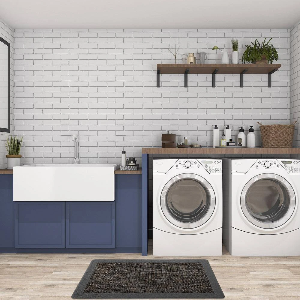 Textline Gray 18 in. x 30 in. Anti-Fatigue Standing Mat by World Rug Gallery 4 Textline Gray 18 in. x 30 in. Anti-Fatigue Standing Mat by World Rug Gallery - Image 4