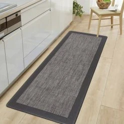 Textline Bordered Gray 18 in. x 47 in. Anti-Fatigue Standing Mat by World Rug Gallery 11 Textline Bordered Gray 18 in. x 47 in. Anti-Fatigue Standing Mat by World Rug Gallery -Shaw stor online gray world rug gallery kitchen mats 1042gray18x47 31 1000