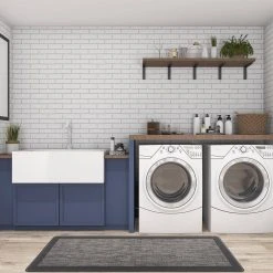 Textline Bordered Gray 18 in. x 47 in. Anti-Fatigue Standing Mat by World Rug Gallery 9 Textline Bordered Gray 18 in. x 47 in. Anti-Fatigue Standing Mat by World Rug Gallery -Shaw stor online gray world rug gallery kitchen mats 1042gray18x47 4f 1000