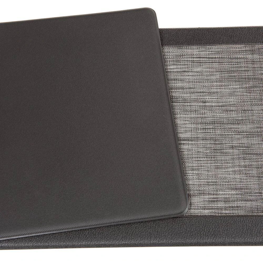 Textline Bordered Gray 18 in. x 47 in. Anti-Fatigue Standing Mat by World Rug Gallery 2 Textline Bordered Gray 18 in. x 47 in. Anti-Fatigue Standing Mat by World Rug Gallery - Image 2