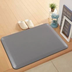 Solid Gray 17"x60" Anti-Fatigue Standing Mat by World Rug Gallery -Shaw stor online gray world rug gallery kitchen mats 1043gray17x60 c3 1000