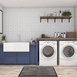 Stripe Textline Gray 18 in. x 30 in. Anti-Fatigue Standing Mat by World Rug Gallery 9 Stripe Textline Gray 18 in. x 30 in. Anti-Fatigue Standing Mat by World Rug Gallery -Shaw stor online gray world rug gallery kitchen mats 1049gray18x30 4f 1000