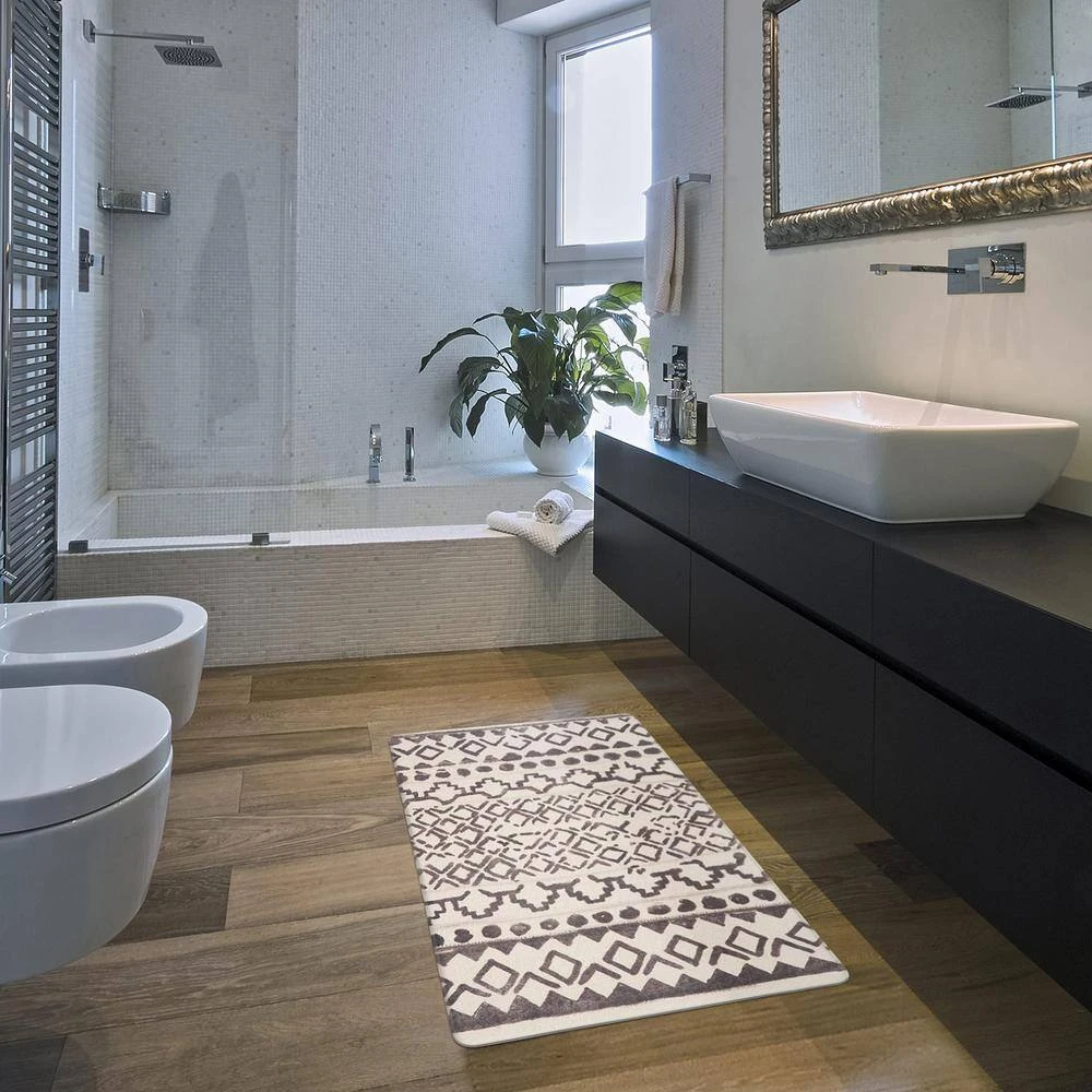 Gray Distressed Bohemian 18 in. x 30 in. Anti Fatigue Standing Mat by World Rug Gallery 5 Gray Distressed Bohemian 18 in. x 30 in. Anti Fatigue Standing Mat by World Rug Gallery - Image 5