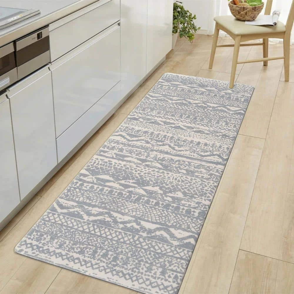 Gray Distressed Boho 18 in. x 47 in. Anti Fatigue Standing Mat by World Rug Gallery 6 Gray Distressed Boho 18 in. x 47 in. Anti Fatigue Standing Mat by World Rug Gallery - Image 6