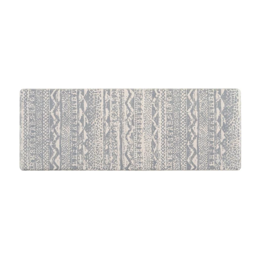Gray Distressed Boho 18 in. x 47 in. Anti Fatigue Standing Mat by World Rug Gallery 1 Gray Distressed Boho 18 in. x 47 in. Anti Fatigue Standing Mat by World Rug Gallery