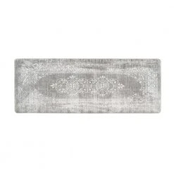 Gray Distressed Traditional Vintage Design 18 in. x 47 in. Anti Fatigue Standing Mat by World Rug Gallery