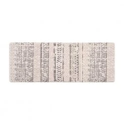 Gray Geometric Bohemian Design 18 in. x 47 in. Anti Fatigue Standing Mat by World Rug Gallery