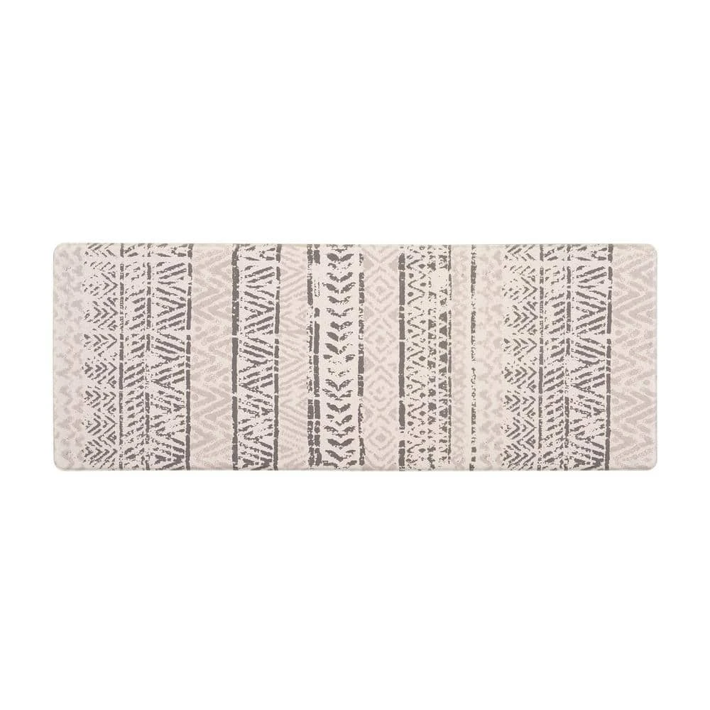 Gray Geometric Bohemian Design 18 in. x 47 in. Anti Fatigue Standing Mat by World Rug Gallery 1 Gray Geometric Bohemian Design 18 in. x 47 in. Anti Fatigue Standing Mat by World Rug Gallery