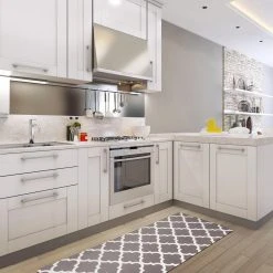 Moroccan 18 in. X 47 in. Gray Anti-Fatigue Mat by World Rug Gallery -Shaw stor online gray world rug gallery kitchen mats 852gray18x47 31 1000