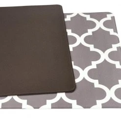 Moroccan 18 in. X 47 in. Gray Anti-Fatigue Mat by World Rug Gallery -Shaw stor online gray world rug gallery kitchen mats 852gray18x47 66 1000