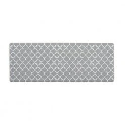 Gray 18 in. x 47 in. Modern Trellis Pattern Anti Fatigue Standing Mat by World Rug Gallery