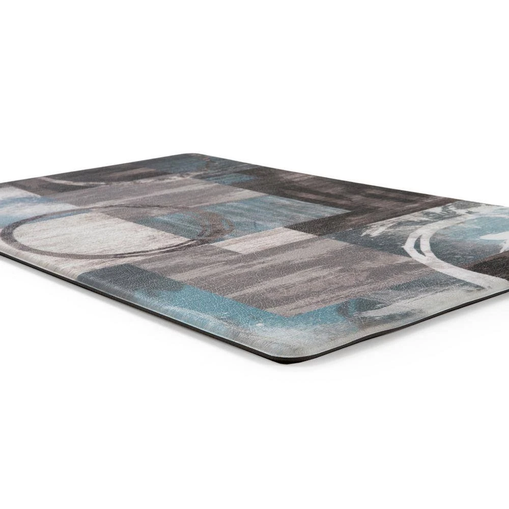 Gray 18 in. x 30 in. Contemporary Abstract Circles Anti Fatigue Standing Mat by World Rug Gallery 2 Gray 18 in. x 30 in. Contemporary Abstract Circles Anti Fatigue Standing Mat by World Rug Gallery - Image 2