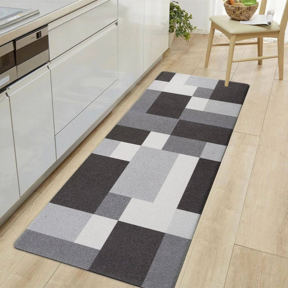 Gray 18 in. x 47 in. Modern Boxes Design Anti Fatigue Standing Mat by World Rug Gallery 6 Gray 18 in. x 47 in. Modern Boxes Design Anti Fatigue Standing Mat by World Rug Gallery - Image 6