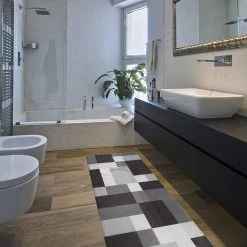 Gray 18 in. x 47 in. Modern Boxes Design Anti Fatigue Standing Mat by World Rug Gallery 10 Gray 18 in. x 47 in. Modern Boxes Design Anti Fatigue Standing Mat by World Rug Gallery -Shaw stor online gray world rug gallery kitchen mats 998gray18x47 4f 1000