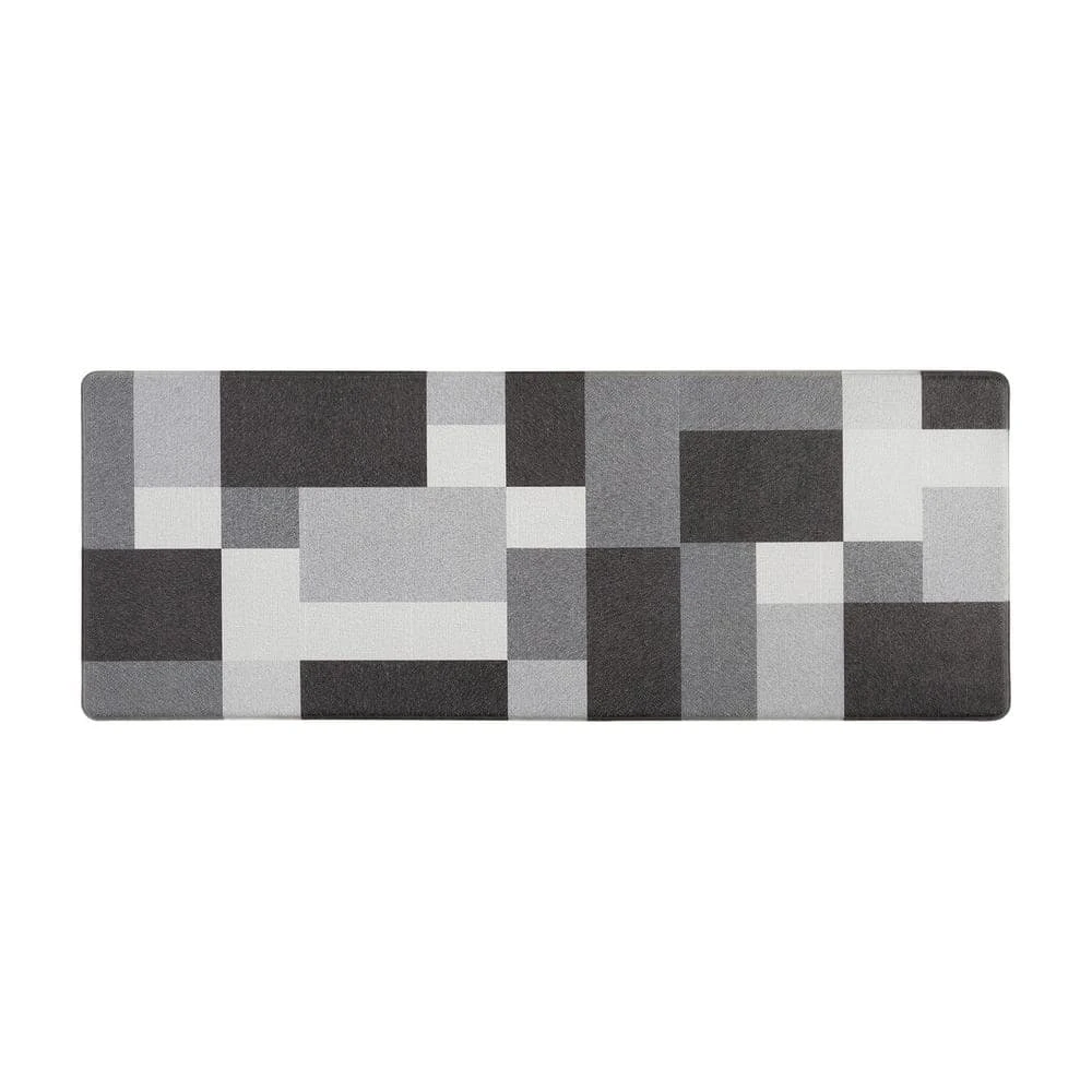 Gray 18 in. x 47 in. Modern Boxes Design Anti Fatigue Standing Mat by World Rug Gallery 1 Gray 18 in. x 47 in. Modern Boxes Design Anti Fatigue Standing Mat by World Rug Gallery